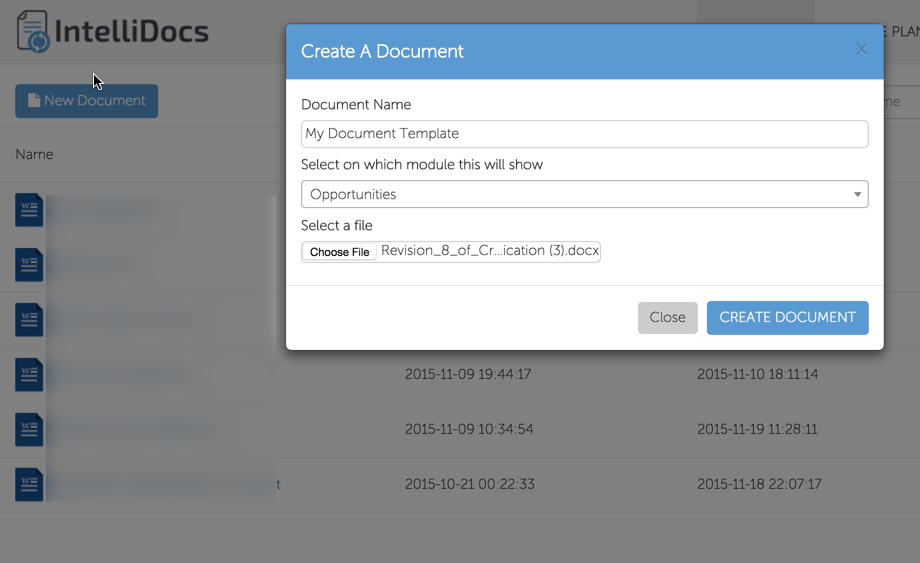 Create a new Document Template