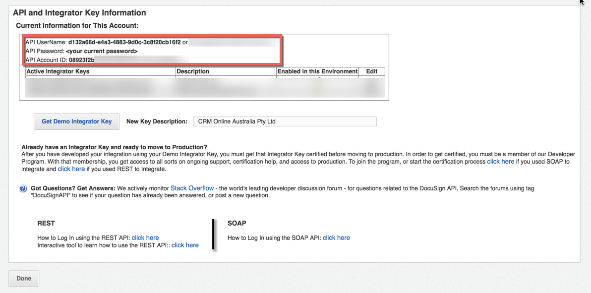 Retrieve your Docusign Settings